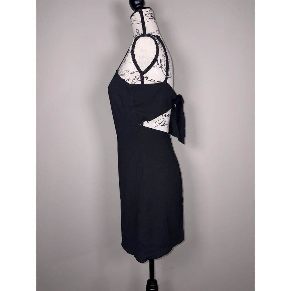 Lulus Black Tie-Back Square Neck Backless Mini Dress Women's Size Medium - Picture 5 of 6